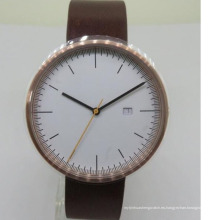 Reloj lindo de oro de encargo de los pares de las correas de reloj del cuero del nuevo estilo para el hombre